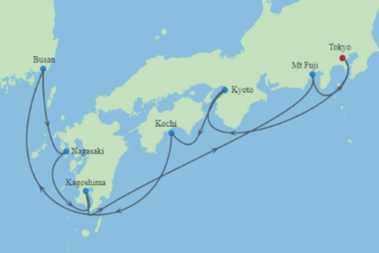 Best of Japan Itinerary map