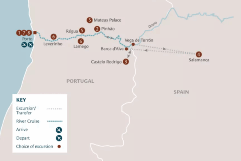 Douro, Porto and Salamanca River Cruise Itinerary