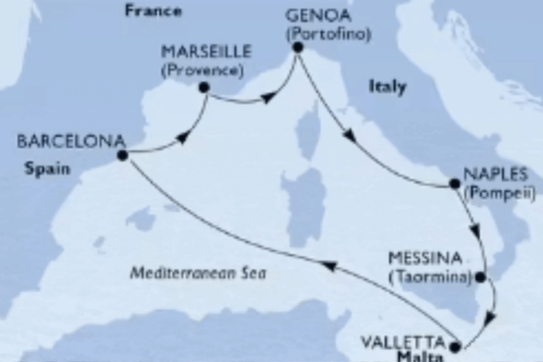 World Europa - Mediterranean Itinerary